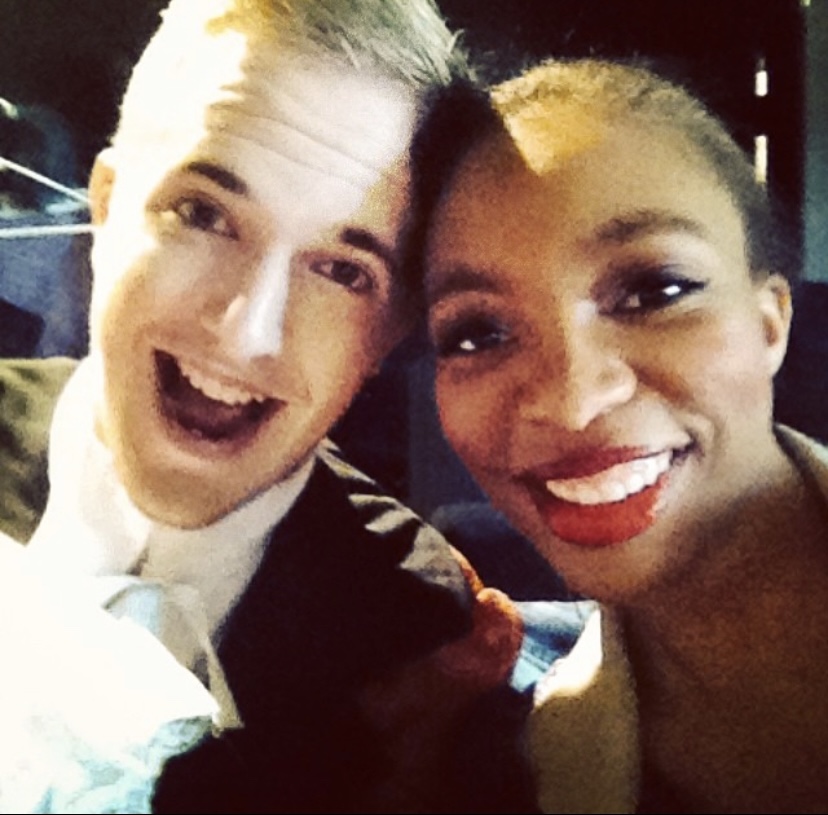 Ashley and Darrell take a selfie together in costume for a production of a MidSummers Nights Dream